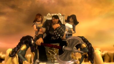 <strong>COURTESY OF DOUBLE FINE</strong><br>Hot babes are only one kind of accoutrement in “Brutal Legend,” where the paraphenalia defines the metal.