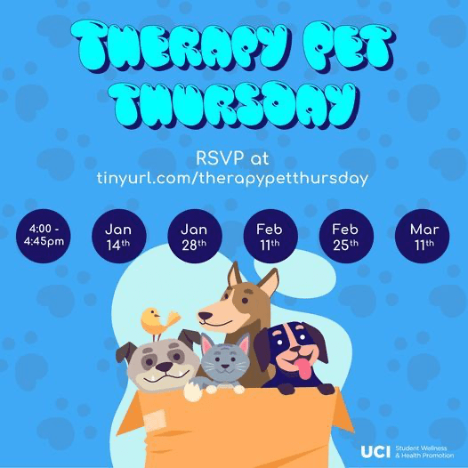 UCI Center for Student Health and Wellness Hosts Virtual Therapy Pet Thursdays