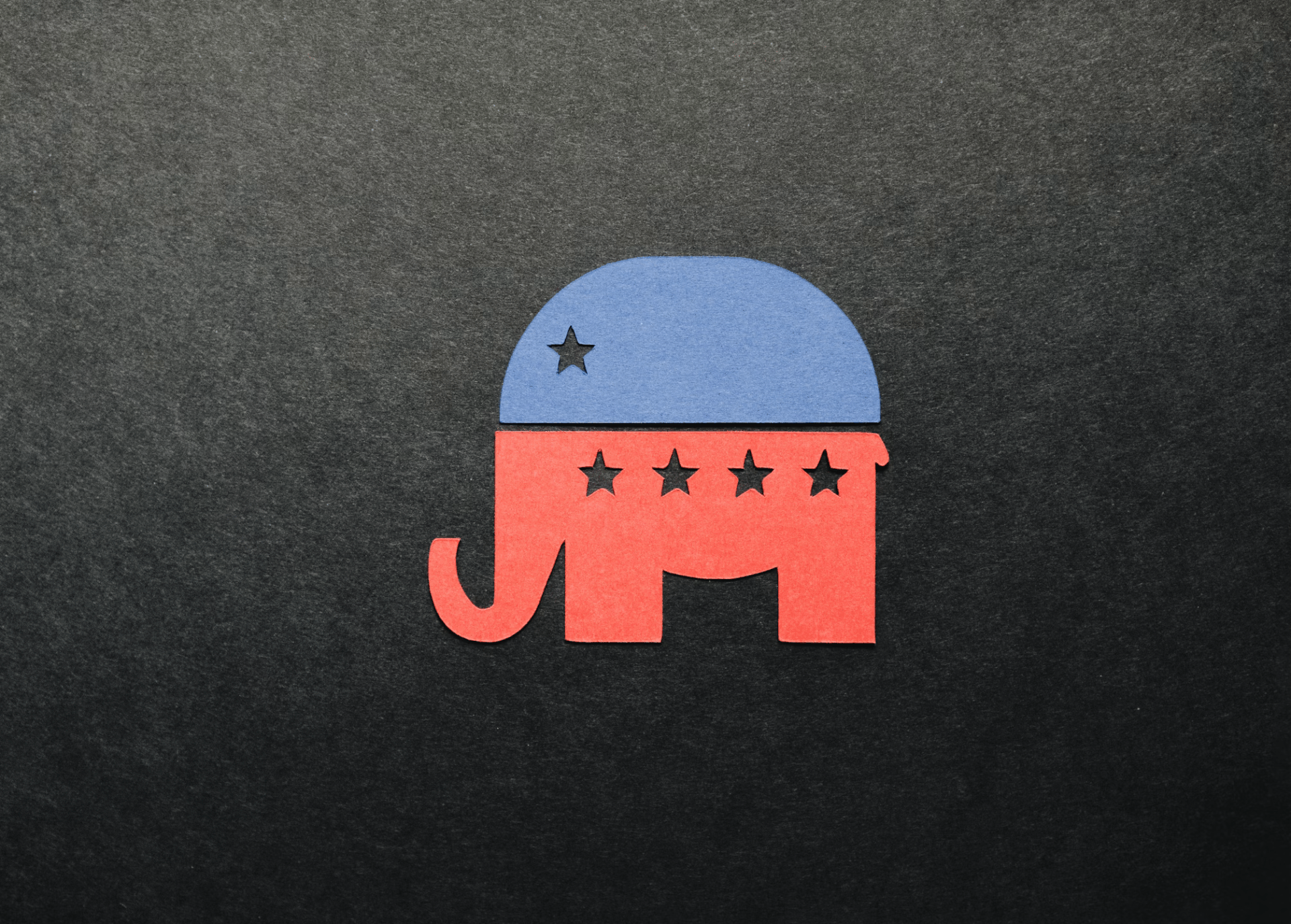 Symbol of Republican party on a black background