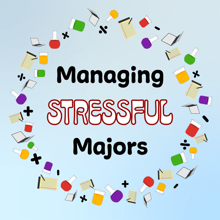 In the center is the words 