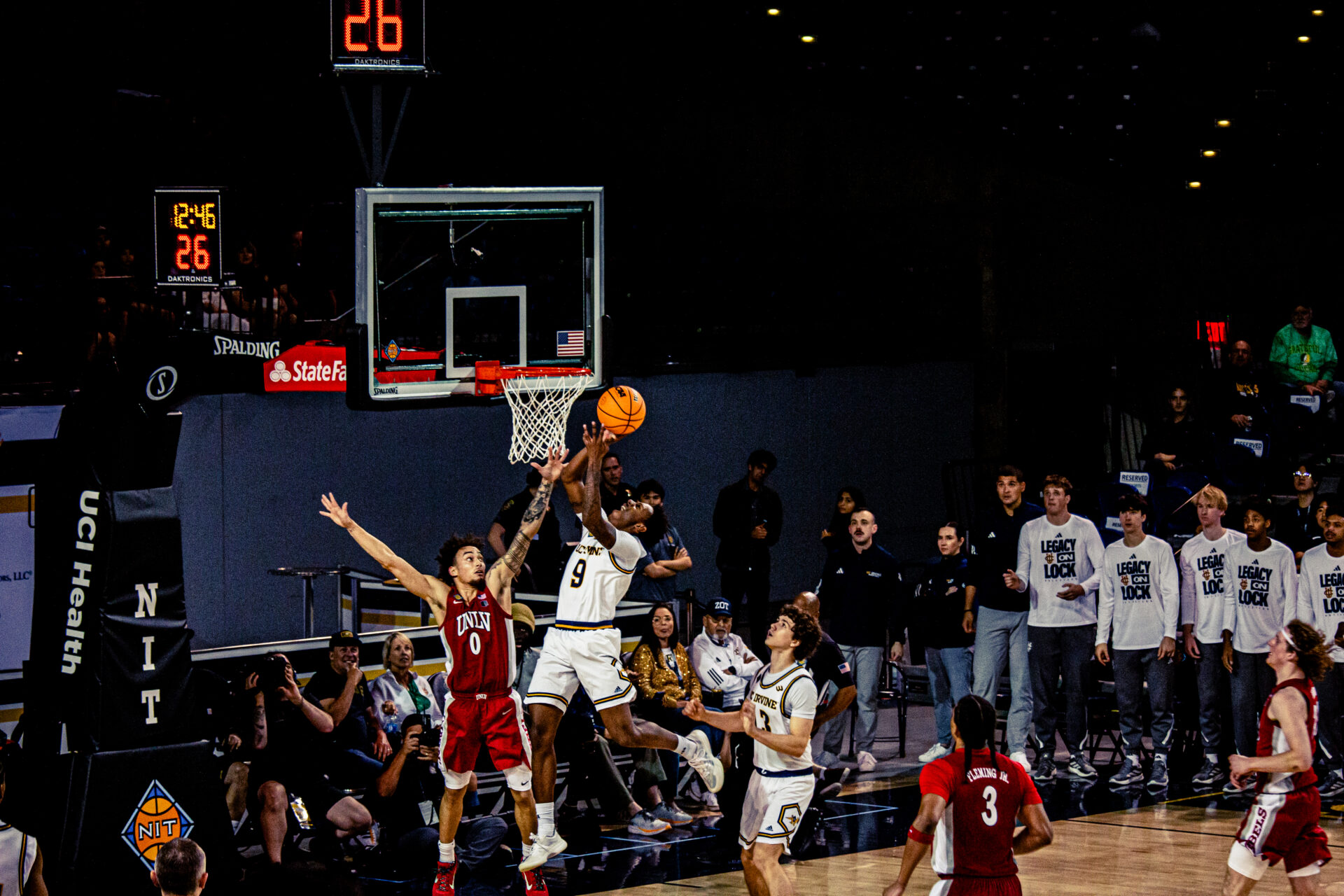 Player going for the layup.