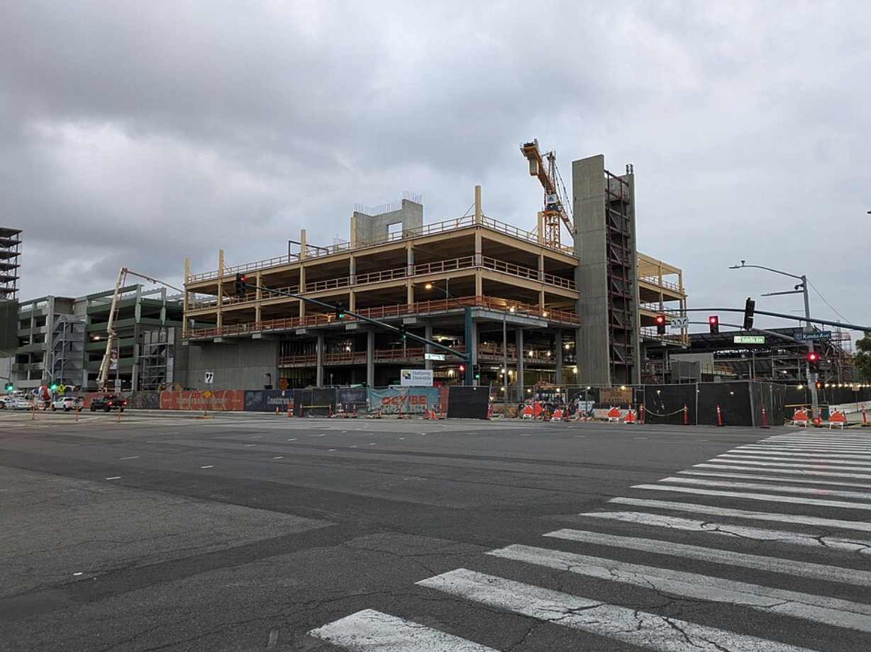 Katella Commons being constructed.