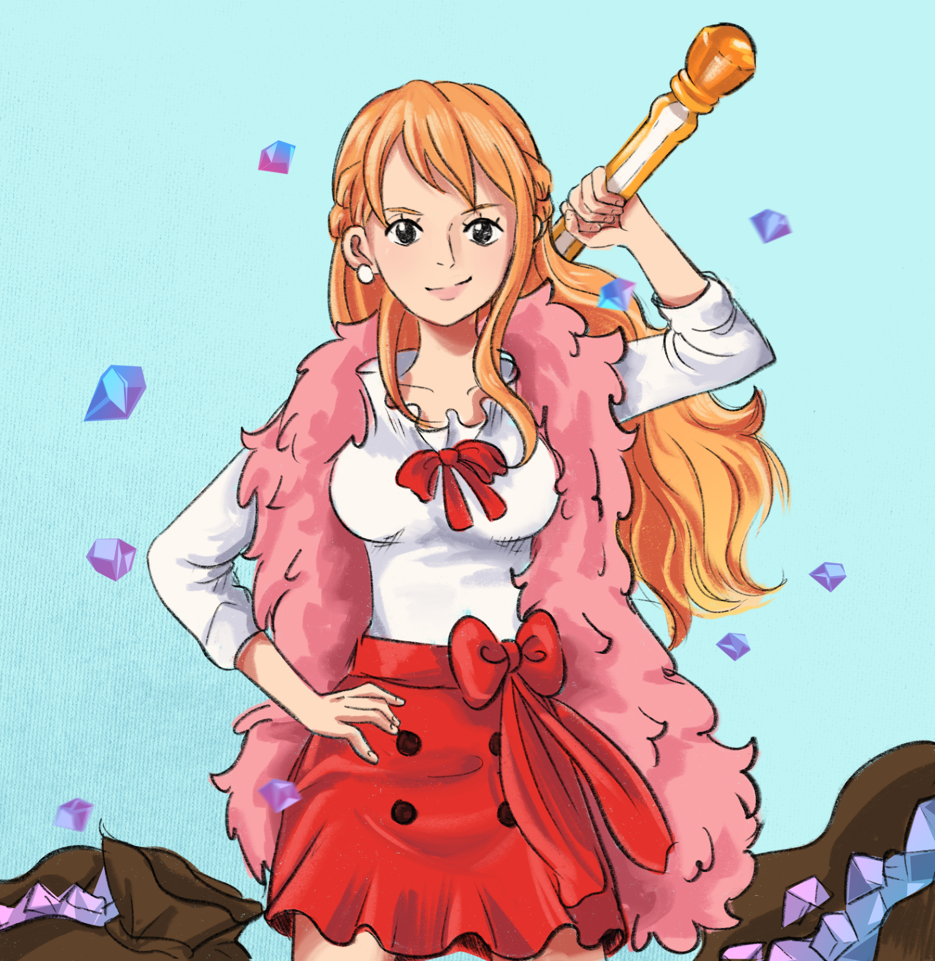 A graphic illustration of Nami from 